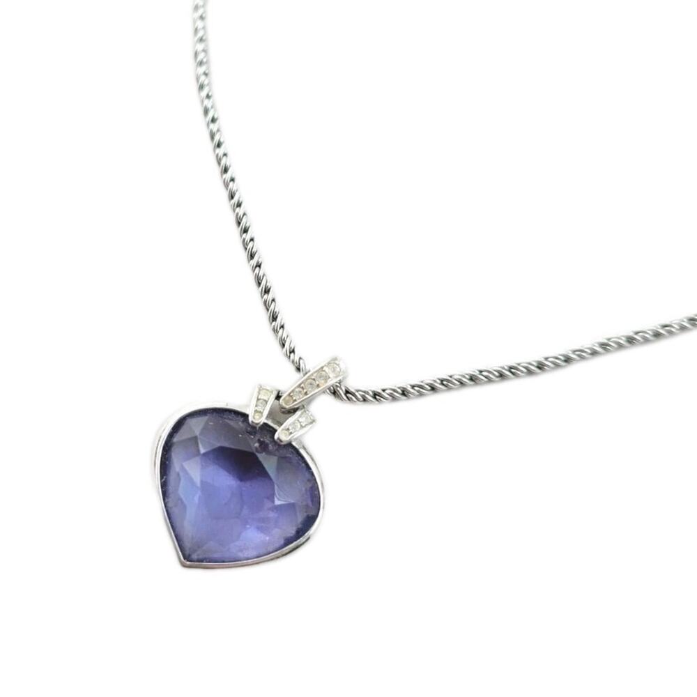 Swarovski Crystals Oceanic Pendant Purple Blue Necklace‎ Signed New Stamped